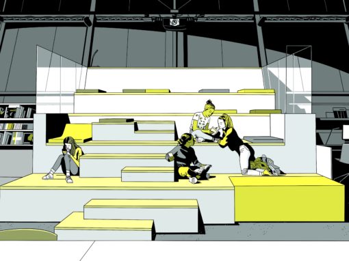 CRÉATION DE MOBILIERS POUR LA GALERIE NUMÉRIQUE DE LA MÉDIATHÈQUE DIDEROT À REZÉ (44)